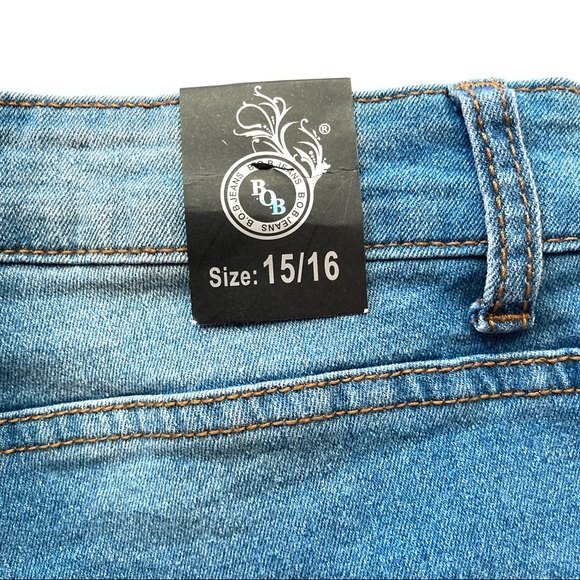 NWT High Waisted Distressed Cut Out Jeans Size 15/16 - Picture 4 of 7